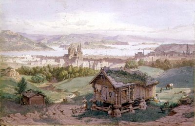 クリスチャニアの眺め 作： Carl Friedrich Heinrich Werner