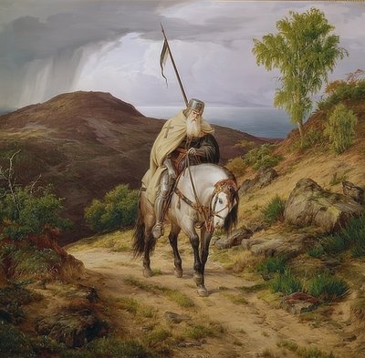 家に帰る十字軍。 1835 作： Carl Friedrich Lessing