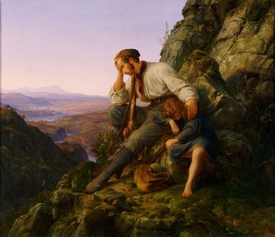 強盗と彼の子供、1832 作： Carl Friedrich Lessing