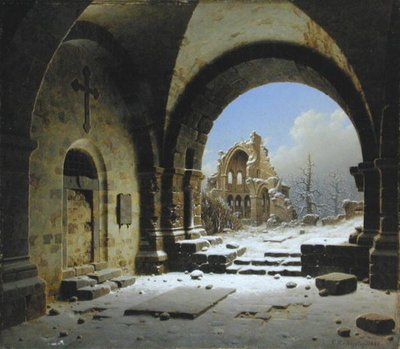 冬の回廊跡 作： Carl Georg Adolph Hasenpflug