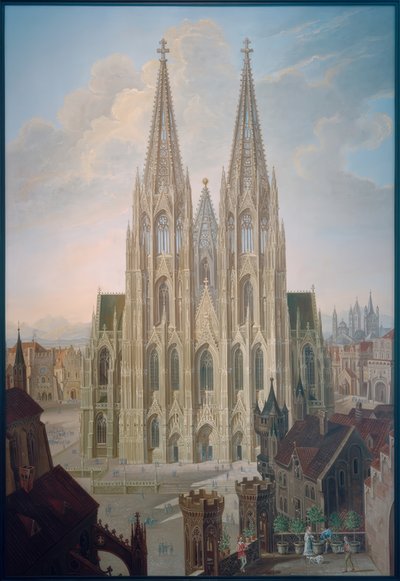ケルン大聖堂の西側のファサード 作： Carl Georg Enslen