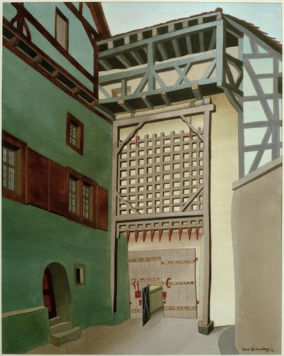 ハールブルク（ヴェルニッツ）、落下門のある城門 作： Carl Grossberg