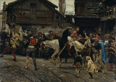 1526年、1879年にペダー・サンナンベーダーとマスター・クヌートのストックホルムへの無名の参入 作： Carl Gustaf Hellqvist