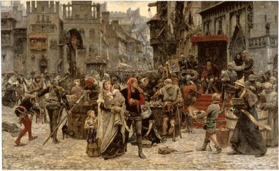 ヴァルデマールアターダグヴィスビーを身代金に押さえて、1361年、1882年 作： Carl Gustaf Hellqvist
