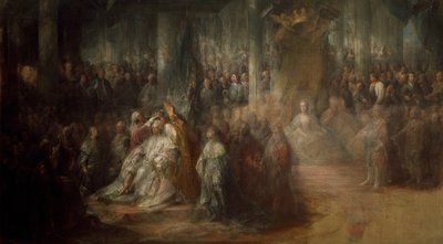 スウェーデンのグスタフ3世の戴冠式、1782-1793年 作： Carl Gustaf Pilo