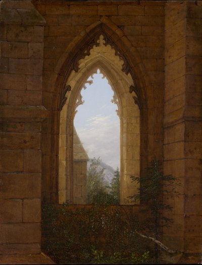 オイビン修道院の遺跡にあるゴシック様式の窓 作： Carl Gustav Carus