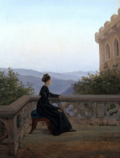 バルコニーの女、1824 作： Carl Gustav Carus