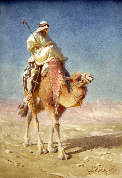 ラクダの背中にベダウィーン、1874 作： Carl Haag