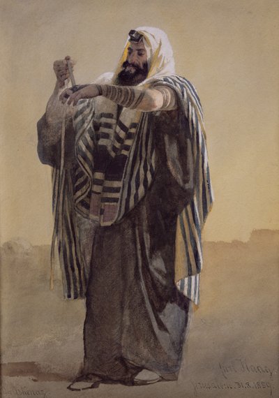 エルサレム人の羊飼い、手指の紋章を巻く、1895年 作： Carl Haag