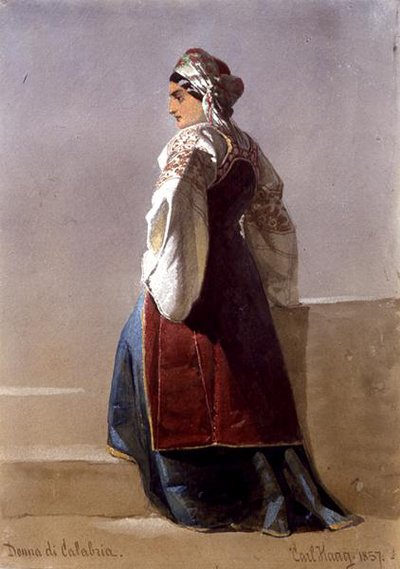 Donna di Calabria」、イタリアの少女のポートレート 作： Carl Haag