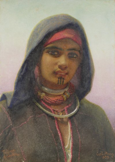「アブキルの時」、エジプトのファラヒーン少女の肖像、1858 作： Carl Haag
