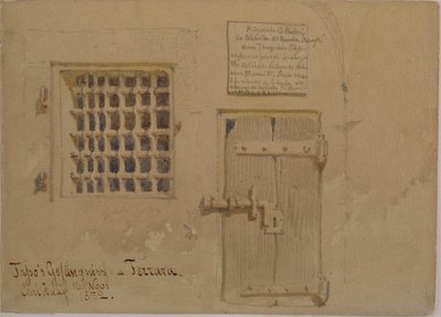 ジャッソの刑務所、1852年フェラーラ（鉛筆とトイレットペーパーで洗う） 作： Carl Haag
