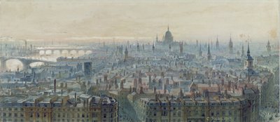 記念碑の上からロンドンのパノラマ、西向き、1848 作： Carl Haag