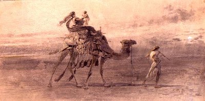 砂漠を旅する（水彩・紙 作： Carl Haag
