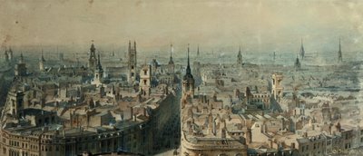1848年、北を望む記念碑からのロンドンの眺め 作： Carl Haag