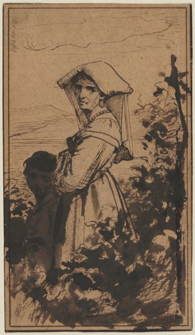 立っている女性と子供、後半1800年代。 作： Carl Heinrich Bloch
