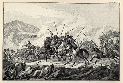 1813 年 8 月 30 日のクルムの戦いでのヴァンダム将軍の捕獲。 作： Carl Heinrich Rahl