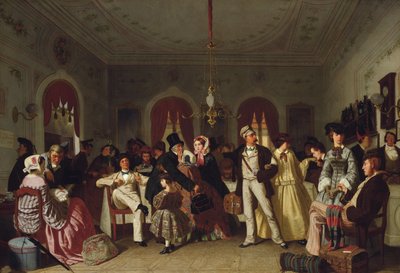 ファーストクラスとセカンドクラスの待合室、1860年頃 作： Carl Hendrik d Unker