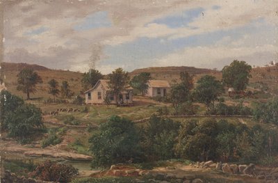 テキサス州ジョンソンシティ近郊のクラッペンバッハ牧場 作： Carl Hermann Frederick Lungkwitz
