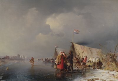 氷上のオランダの野営地、1849 作： Carl Hilgers
