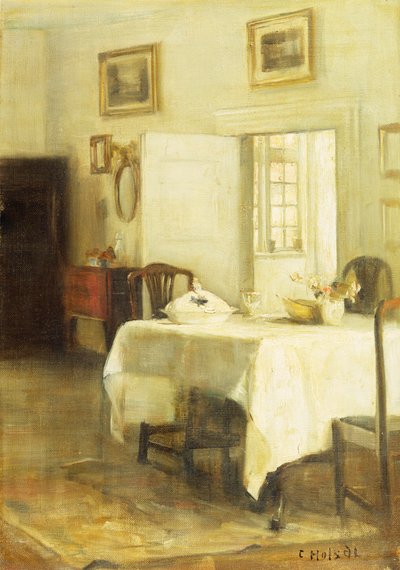 ダイニングルーム（キャンバスに油彩） 作： Carl Holsoe