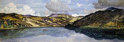サンタ・マルゲリータとエーゲリの海（水彩・紙） 作： Carl Johan Forsberg