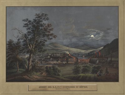 ツェプタウのK.K.私鉄工場の風景、1850年頃。 作： Carl Julius Rieden
