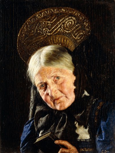 本を持つ女性、 作： Carl Kronberger
