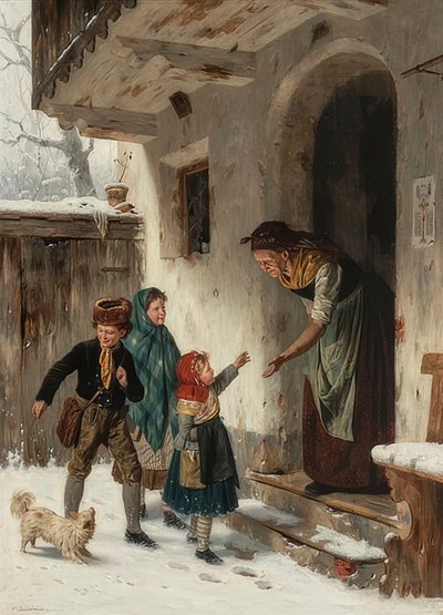 祖母への冬の訪問 作： Carl Kronberger
