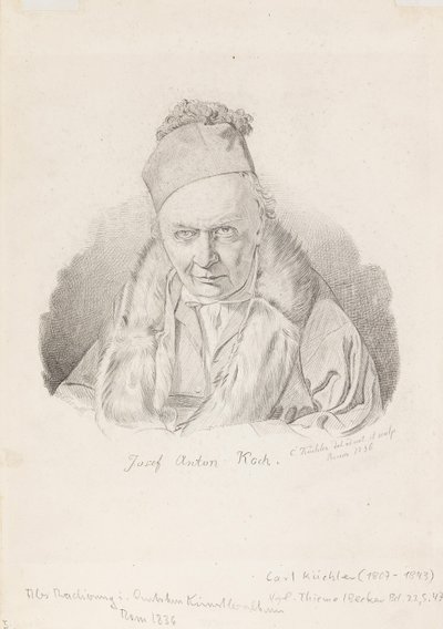 画家ヨーゼフ・アントン・コッホの肖像 1768-1839, 1836. 作： Carl Küchler