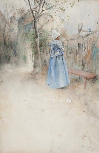 1884年秋（紙にトイレ） 作： Carl Larsson