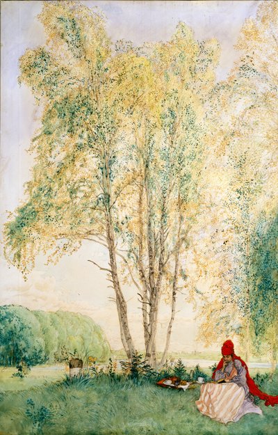 白樺の下 作： Carl Larsson