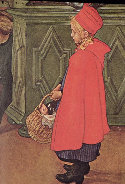 買い物を家に持ち帰る 作： Carl Larsson