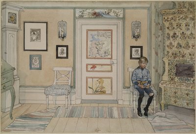 コーナーでは、Aシリーズから、c.1895（紙にトイレ） 作： Carl Larsson