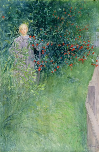 サンザシの生け垣で 作： Carl Larsson