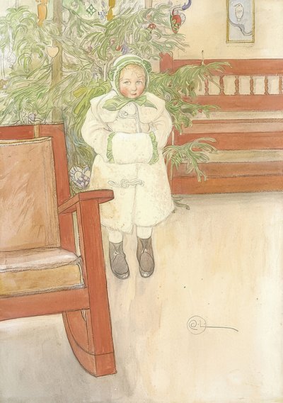少女とロッキングチェア。 1907 作： Carl Larsson