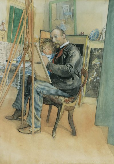 ブリタとの鏡像 作： Carl Larsson