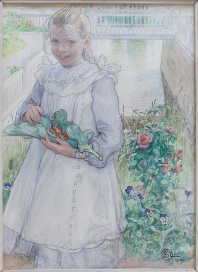イチゴと私の娘 作： Carl Larsson