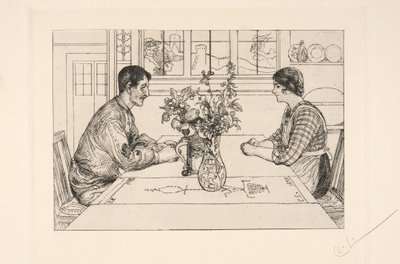 「エッチング作家としての自画像」 作： Carl Larsson