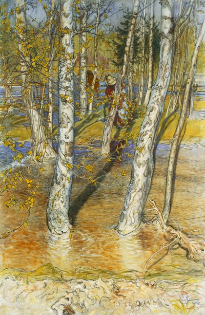 春の洪水、1902 作： Carl Larsson