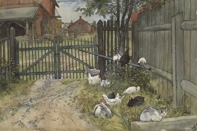 The Home、A Homeシリーズ、c.1895（紙のトイレ） 作： Carl Larsson