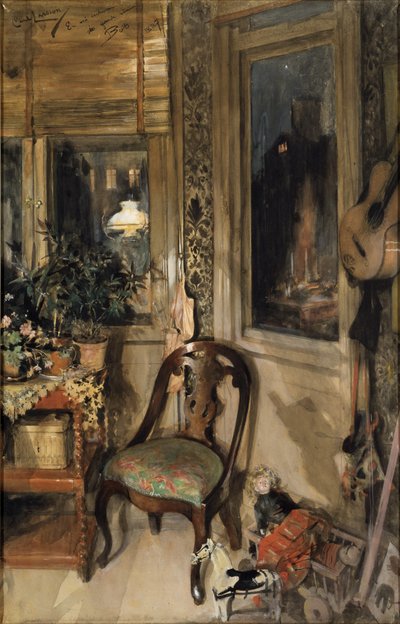 コーナーのおもちゃ（紙にトイレ） 作： Carl Larsson