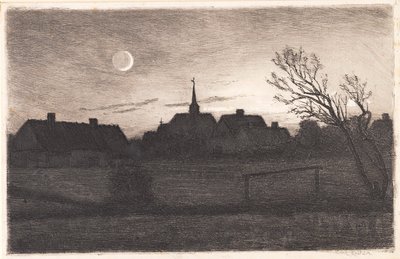 ホルンベック教会、夏の夜 作： Carl Locher