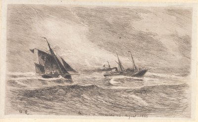 北海の嵐。 アークトゥルスが操縦される 作： Carl Locher