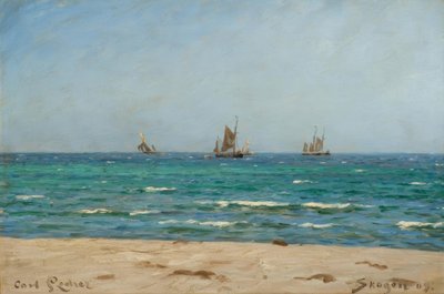 C.Locher、スカーゲンの帆船 作： Carl Ludvig Locher