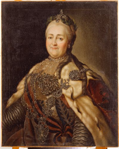 皇后キャサリン 2 世 (1729-1796) の肖像画。 カール・ルートヴィヒ・ヨハン・クリスティネック（1732-1792）による絵画、キャンバスに油彩 作： Carl Ludwig Christinek