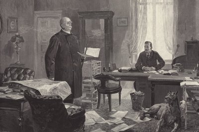 回想録を口述するビスマルク（彫刻 作： Carl Ludwig Friedrich Becker