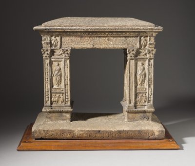 アルジェンタリ門のモデル、1792年から95年頃（コルク、色付きのスタッコ、砂） 作： Carl May