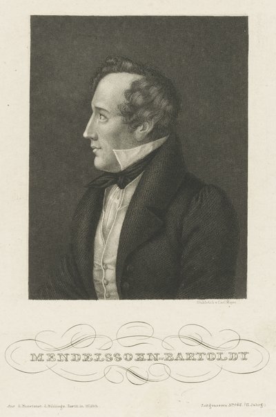 フェリックスメンデルスゾーンバルトルディの肖像、c。 1840。 作： Carl Mayer