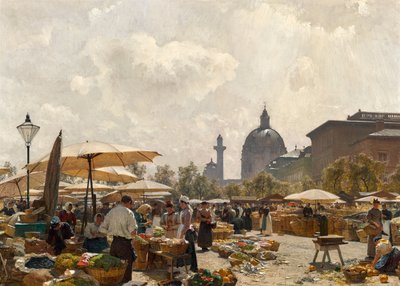 ウィーンのナッシュマルクト 作： Carl Moll